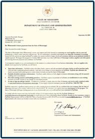 State of Mississippi Testimonial